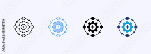 Reinforcement Learning Icon Set Multiple Style Collection
