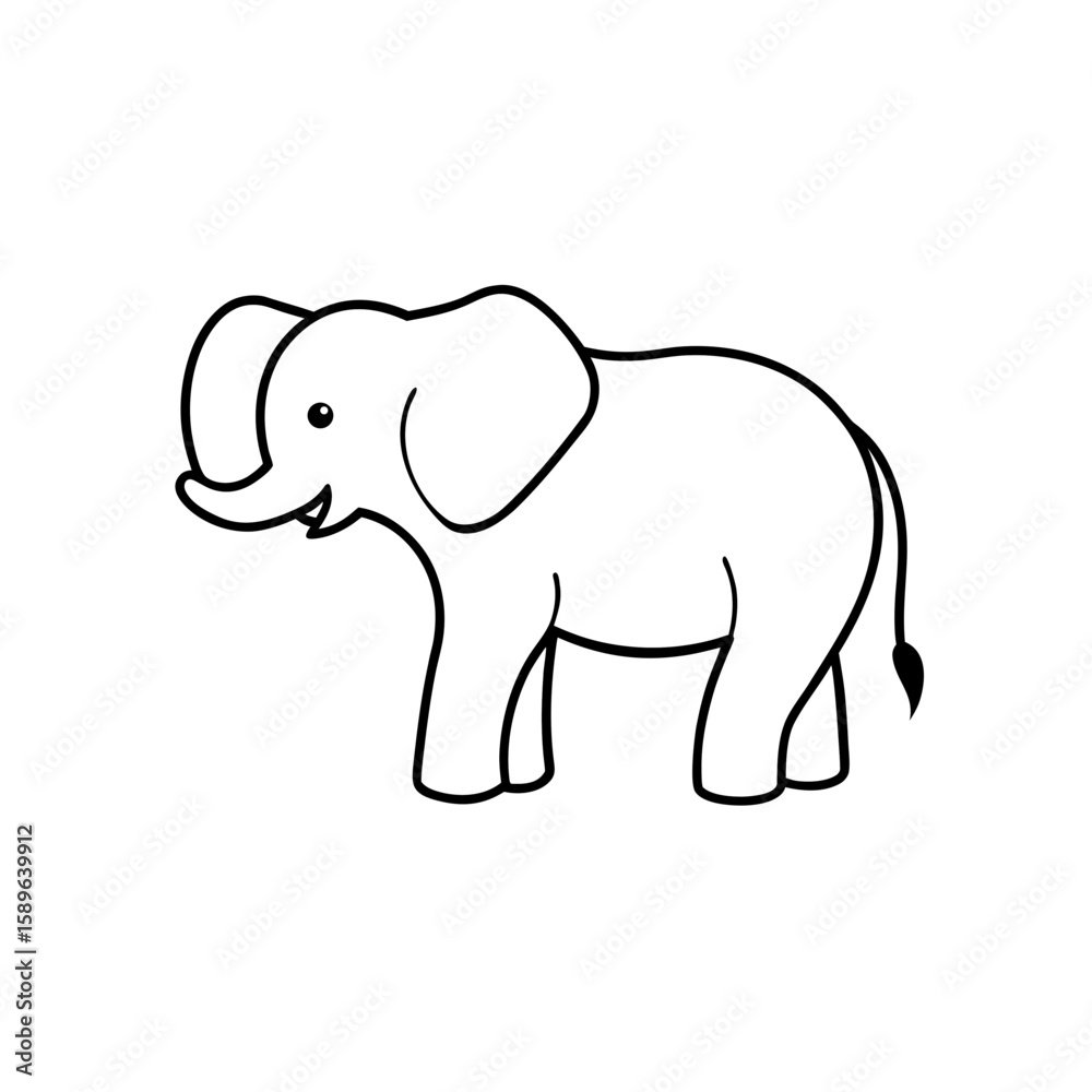 Obraz premium elephant cartoon isolated on white background 