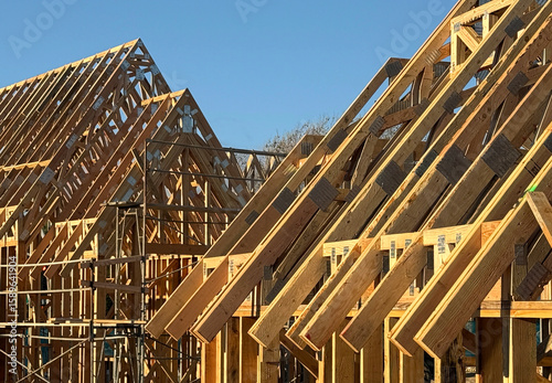Wooden construction framing for new houses