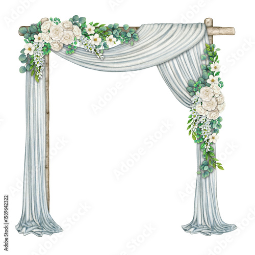 watercolor hand drawn wedding arch⁠
