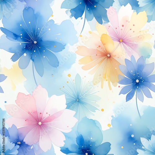 seamless floral background in pastel