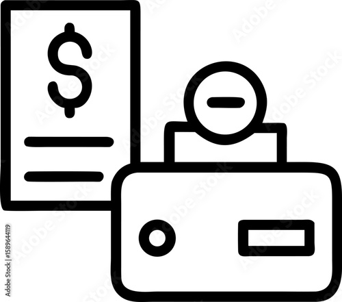 Payment outline icons with credit card, currency, and POS terminal