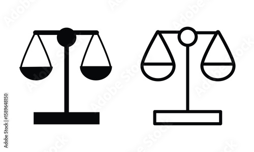 Balance Scales icon, Law scale icon vector design. Justice sign and symbol, Judgement sign. Vector illustration.