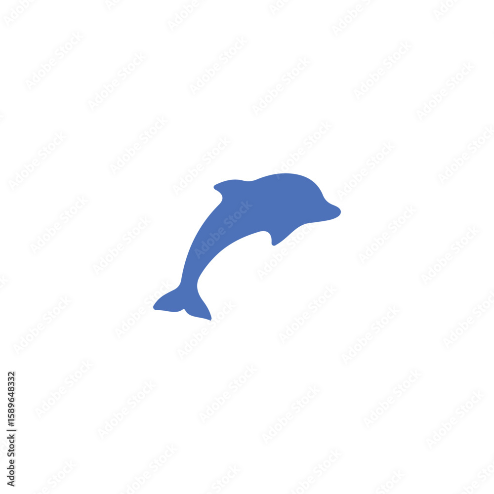 Fototapeta premium Dolphin Silhouette Logo - Marine Life, Aquatic, Ocean, Education, Travel, Environmental Conservation, Jumping Dolphin Icon, Playful Sea Animal, Leisure, Entertainment, Sport, Modern Brand Identity