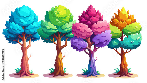 vector illustration of a tree in the park