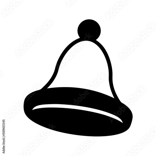 Stylized silhouette of a winter hat with a pom pom on top