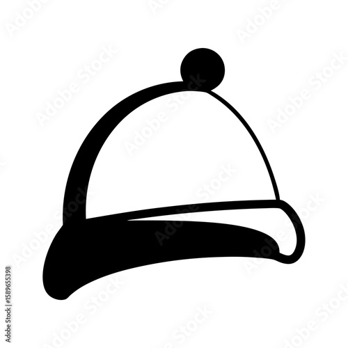 Simple black and white sherlock holmes deerstalker hat illustration isolated design