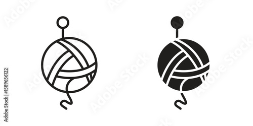 Wool ball icon vector illustration logo template in filled, outline