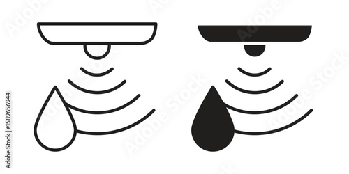 Water sensor icon vector illustration logo template in filled, outline