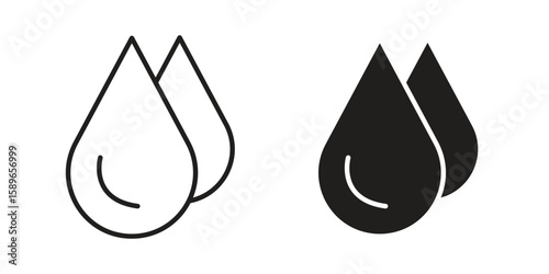 Water drop icon vector illustration logo template in filled, outline