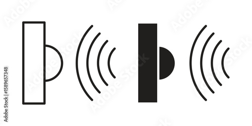 Voice control icon vector illustration logo template in filled, outline