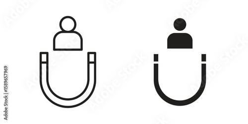 User engagement icon vector illustration logo template in filled, outline