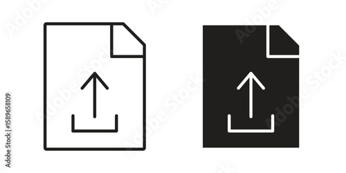 Upload file icon vector illustration logo template in filled, outline