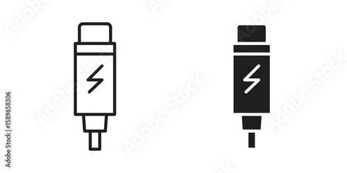 USB type c icon vector illustration logo template in filled, outline