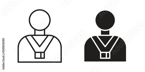 Tourist Guide icon vector illustration logo template in filled, outline