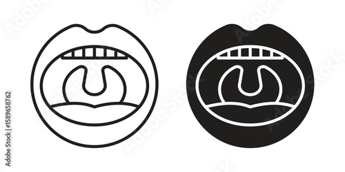 Tonsillitis icon vector illustration logo template in filled, outline