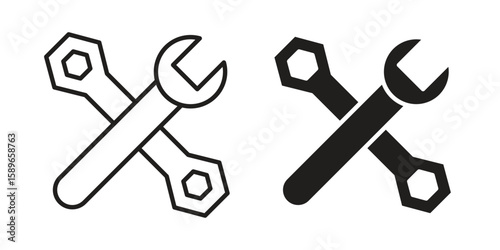 Tools icon vector illustration logo template in filled, outline