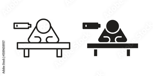 Tired person icon vector illustration logo template in filled, outline