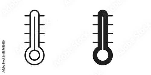 Thermometer icon vector illustration logo template in filled, outline
