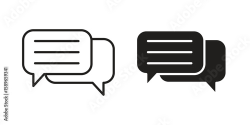 Text chat icon vector illustration logo template in filled, outline