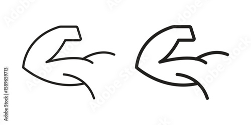 Strong arm icon vector illustration logo template in filled, outline