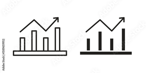 Stagflation icon vector illustration logo template in filled, outline