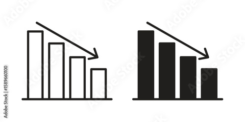 Stagflation icon vector illustration logo template in filled, outline