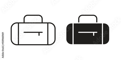 Sports bag icon vector illustration logo template in filled, outline