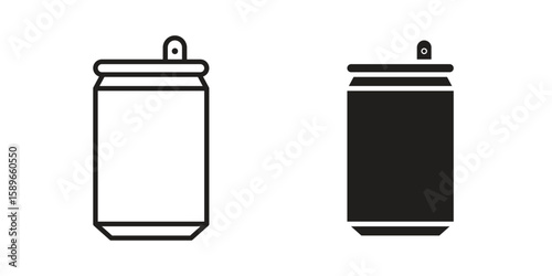 Soda can icon vector illustration logo template in filled, outline