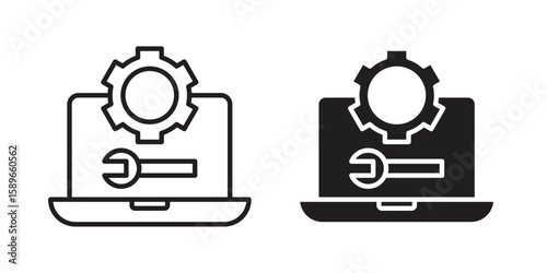 Software Engineering icon vector illustration logo template in filled, outline