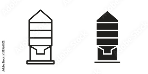 Silo icon vector illustration logo template in filled, outline