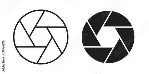 Shutter icon vector illustration logo template in filled, outline