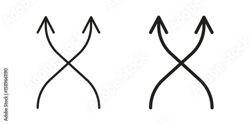 Shuffle icon vector illustration logo template in filled, outline