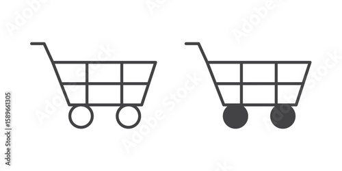 Shopping cart icon vector illustration logo template in filled, outline