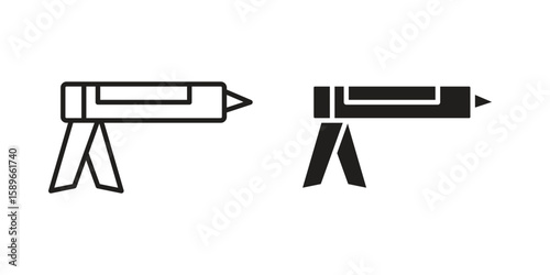 Sealants gun icon vector illustration logo template in filled, outline