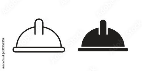 Safety helmet icon vector illustration logo template in filled, outline