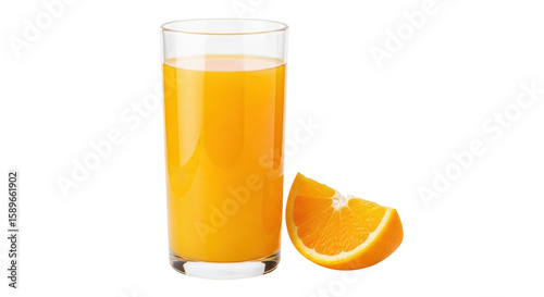 Isolated Orange Juice Glass