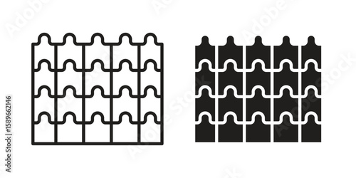 Roof tile icon vector illustration logo template in filled, outline
