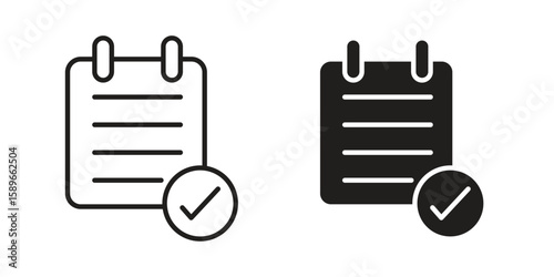 Reservation icon vector illustration logo template in filled, outline