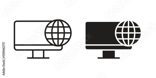 Remote Access icon vector illustration logo template in filled, outline