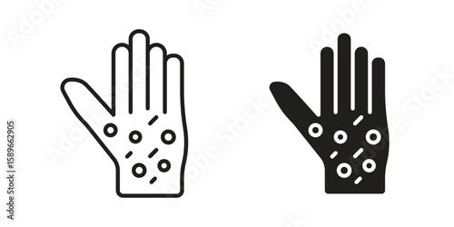 Rash hand icon vector illustration logo template in filled, outline