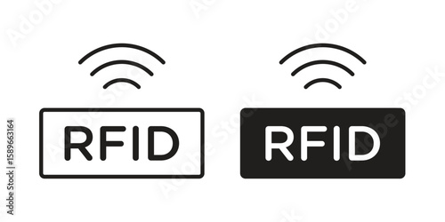 RFID icon vector illustration logo template in filled, outline