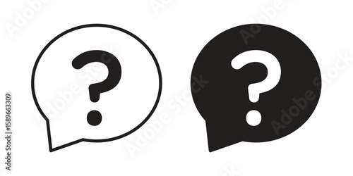 Question icon vector illustration logo template in filled, outline