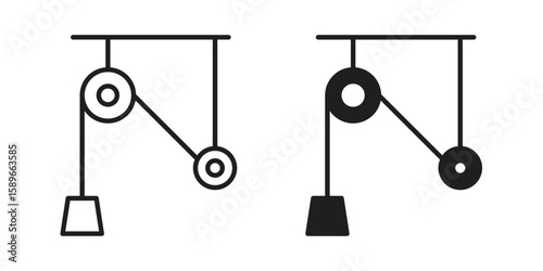 Pulley icon vector illustration logo template in filled, outline