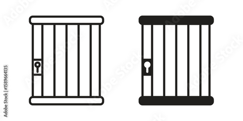 Prison icon vector illustration logo template in filled, outline