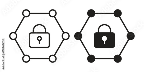 Private network icon vector illustration logo template in filled, outline