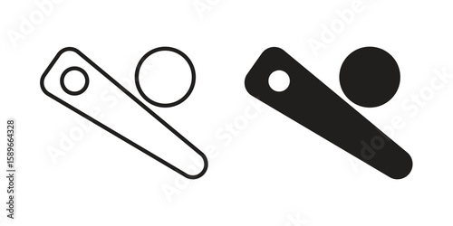 Pinball icon vector illustration logo template in filled, outline