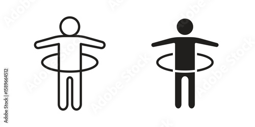 People Hula hop icon vector illustration logo template in filled, outline