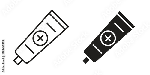 Ointment icon vector illustration logo template in filled, outline