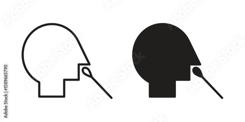 Nasal swab icon vector illustration logo template in filled, outline